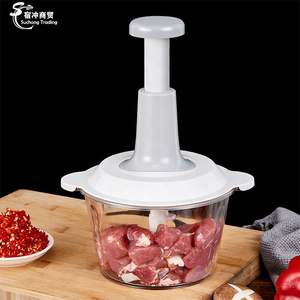 Plastic PP Onion Veggie Vegetable Slicer Cutter Manual Push Hand Meat Chopper