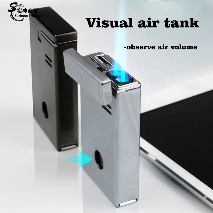 New Product Ideas 2024 Cool Gradient Gas Windproof Cigar Torch Lighter Cigarette Jet Flame Wholesale