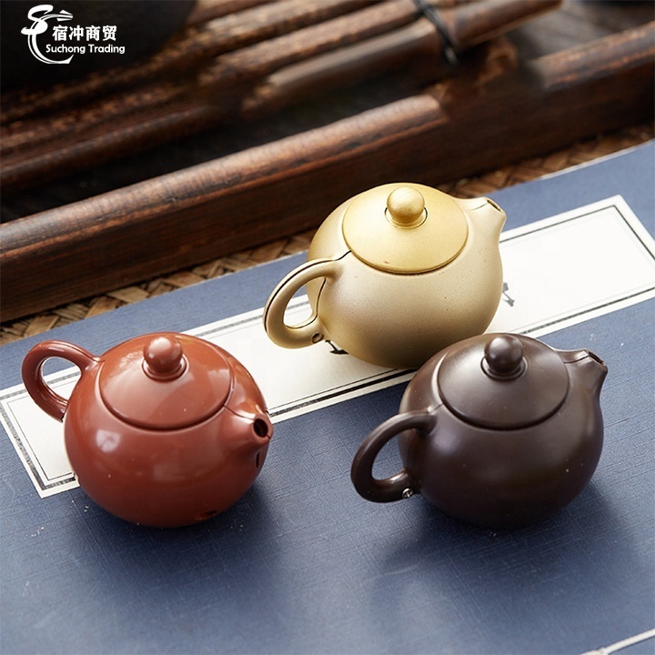 Novelty Cool Chinese Culture Xishi Tea Pot Windproof Direct Blue Flame Funny Handle Gas Torch Teapot Lighter