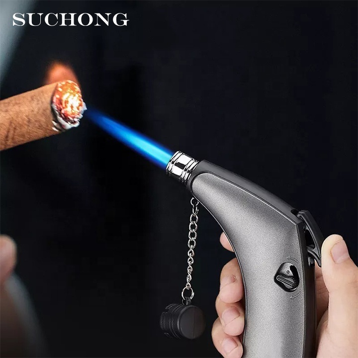 Wholesale BBQ Tools Accessories Blue Flame Metal Butane Gun Torch Lighter Jet Flame