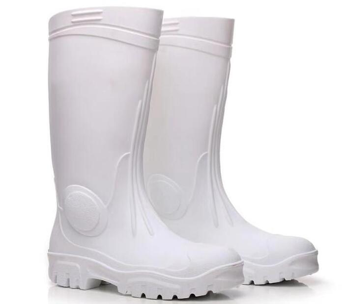 2017 safety knee PVC plastic white industrial working rain boot mens