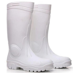 2017 safety knee PVC plastic white industrial working rain boot mens