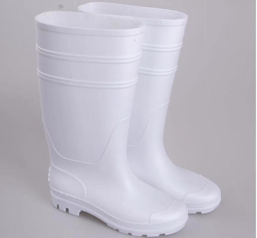 2017 safety knee PVC plastic white industrial working rain boot mens