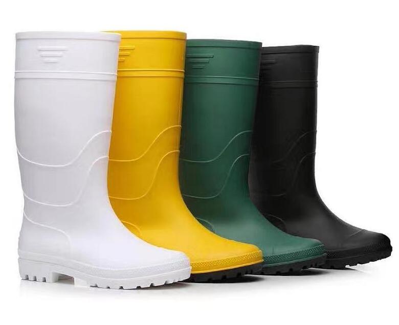 2017 safety knee PVC plastic white industrial working rain boot mens