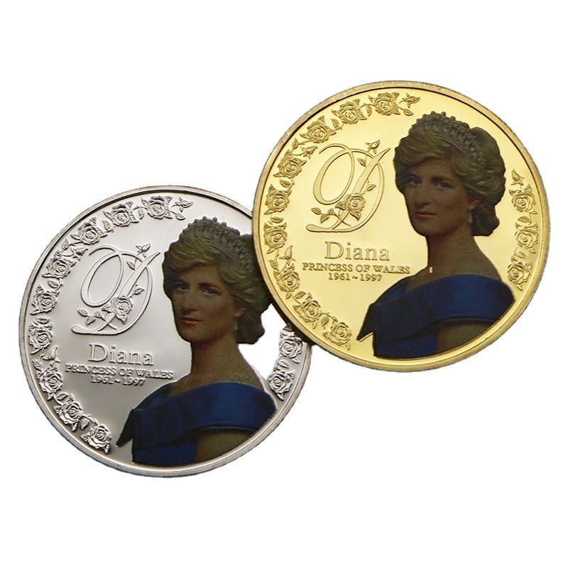 High Quality Gold Sliver Plated Princess Diana Commemorative Coins United Souvenir Coins For Travel Gifts