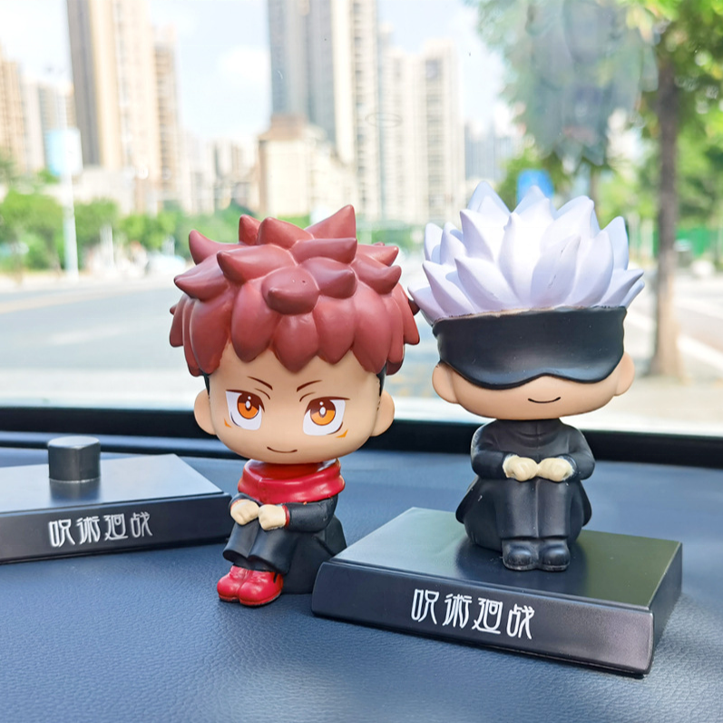 Mini Anime Jujutsu Kaisen Bobblehead Doll Car Decoration Action Figure Toys Factory