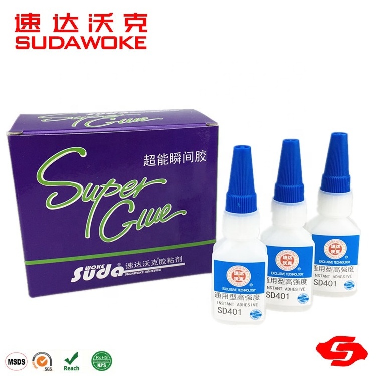 High quality 401 rubber bond super glue 502 instant adhesive 20g Complimentary glue tube