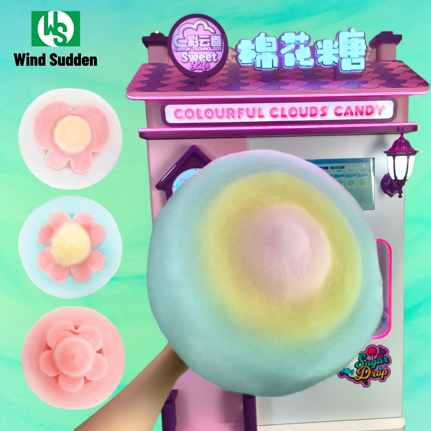 China Earn Money Fast Custom Snack Cotton Candy Coin Operation Automatic Mini Balloon Vending Machine For Park