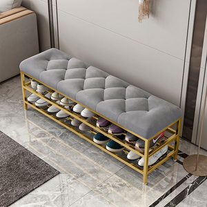 Light Luxury Shoe Stool Home Nordic Door Soft Bag Cushion Shoe Cabinet Can Sit Long Stool Modern Shoe Rack