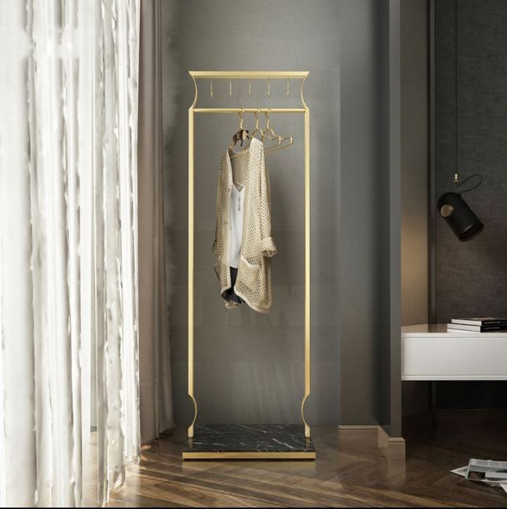 Hot New Style Marble Coat Rack Clothing Store Display Rack Gold Clothing Rack With Black