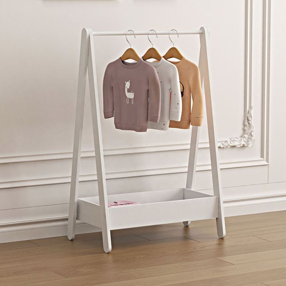 Custom Free Standing Toddler Children Room Closet Clothing Display Wood Baby Kids Clothes Storage Coat Rack