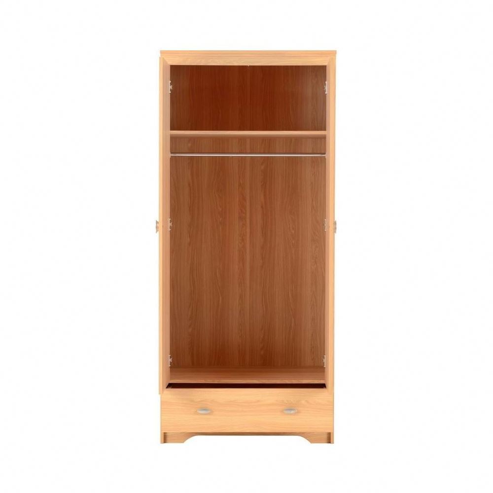 Bedroom Furniture 2 Open Door 1 Drawer Model Design Wood Wooden Clothing Armoire Wardrobe For Clothes Storage