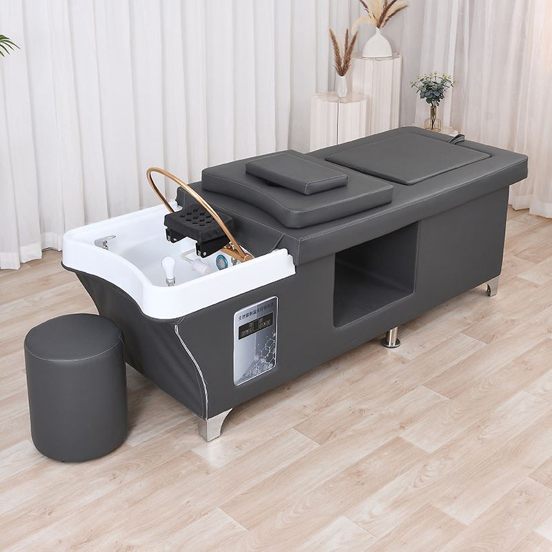 Professional Hair Washing Massage Table Shampoo Bowl Bed Spa Heated Head Water Therapy Pedicure Bed  Shampoo Bed With Steamer