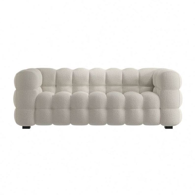 Retro Minimalist Small Family Living Room Fabric Sofa Double Cream Marshmallow Combination Sofa