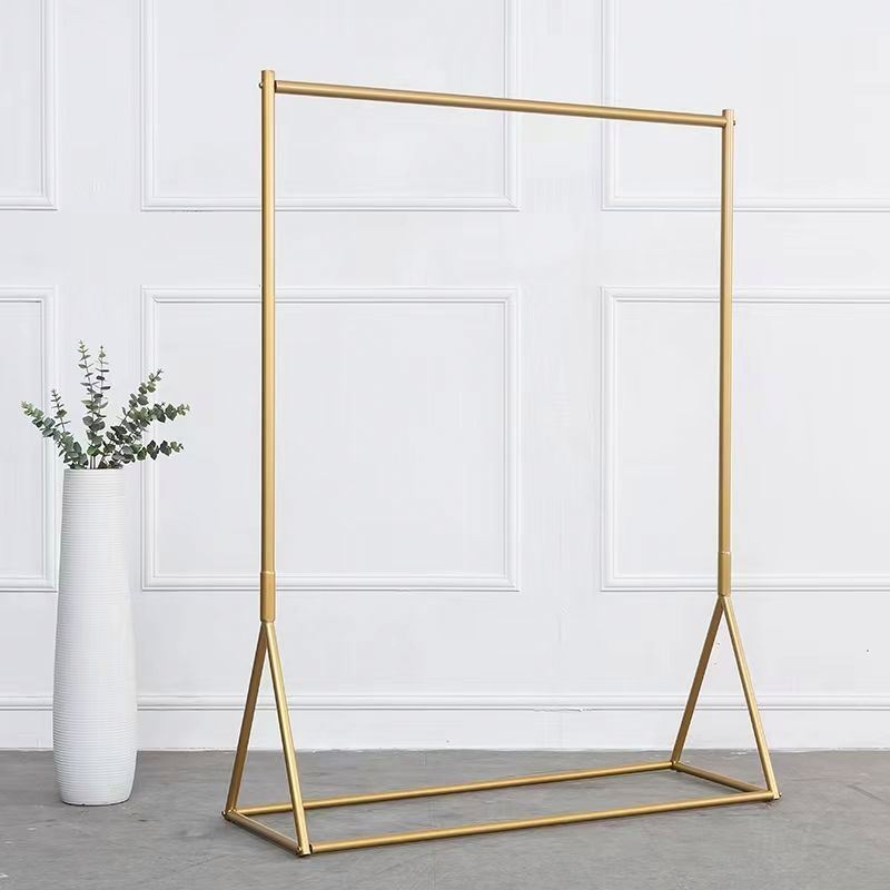 Simple Gold Clothing Rack Iron Floor Coat Rack Women's Clothing Store Coat Rack