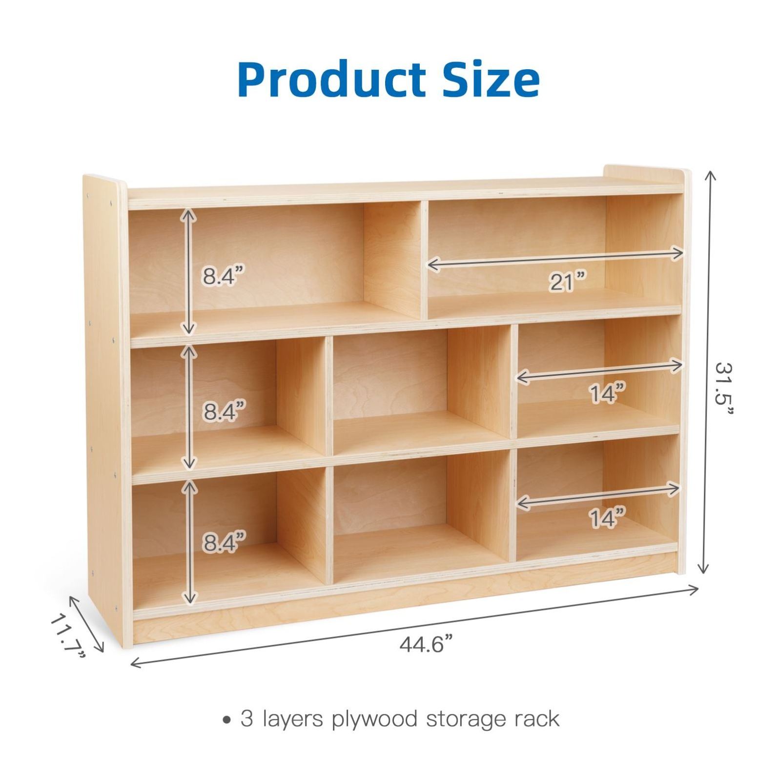 Wooden Montessori Bookcase 4 Tiers Toy Organizer Book Shelf For Kids Rooms Kindergarten Nursery