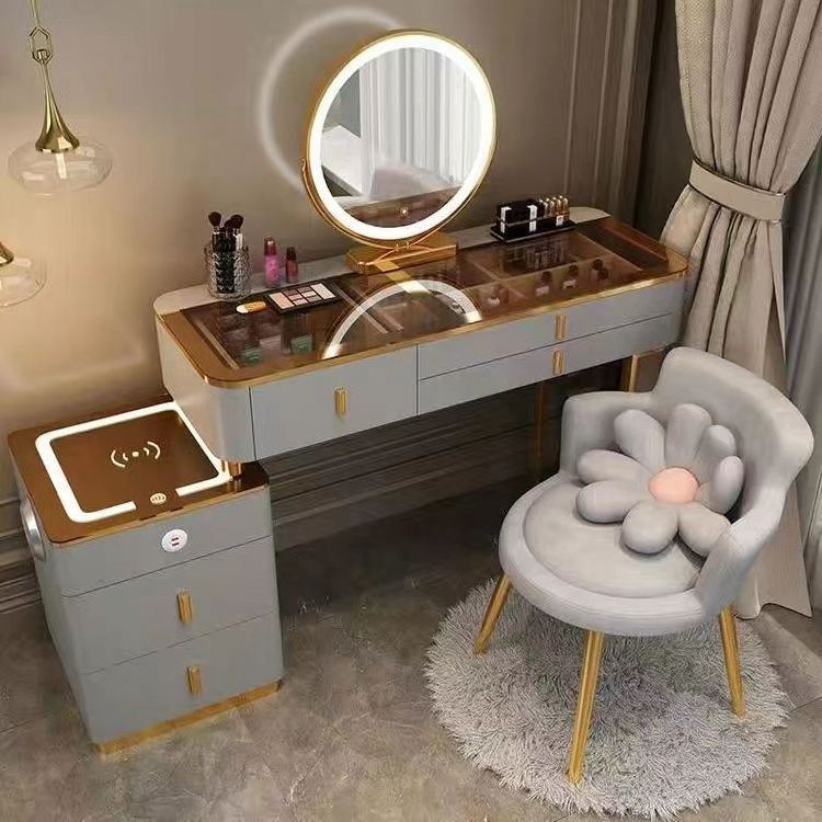 Intelligent Dressing Table Wireless Charging Light Luxury Nordic Bedroom Dressing Table Modern Simple And Multifunctional