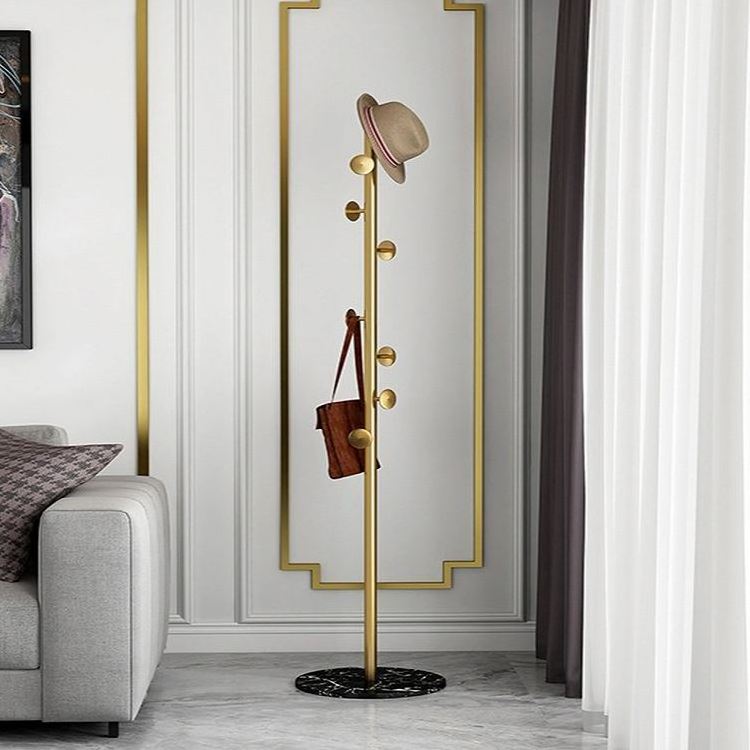 2023 Modern Design Floor Marble Iron Hanging Clothes Living Room Bedroom Porch Receive Clothes Rack Simple Coat Rack