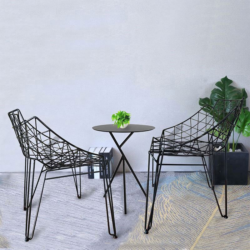 Nordic Simple Style Club Slon Barber  Room Golden Black Iron Wire Coffee Chair