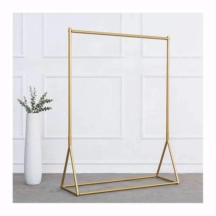 Simple Gold Clothing Rack Iron Floor Coat Rack Women's Clothing Store Coat Rack