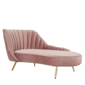 Wholesale Living Room Furniture Chaise Long Recliner Couch Home Luxury Velvet Pink Couches Sofa