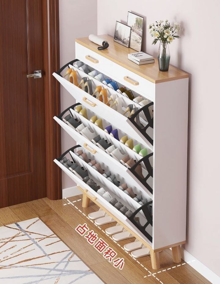 Fashion Solid Wood Multilayer Shoe Cabinet Simple Shoe Rack In Dormitory