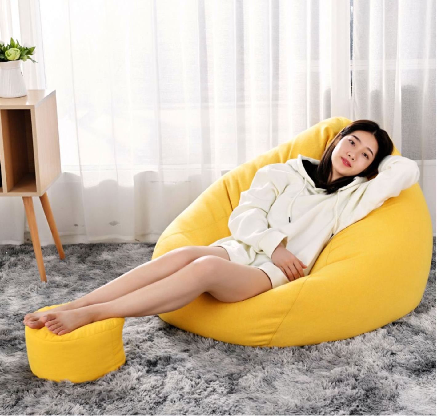 The Giant Large Big Huge Coffee Cornhole  Moon Pod Outdoor Kids Filling Filler Comfortable  Lazy Sofa Bean Bag Bed Chair