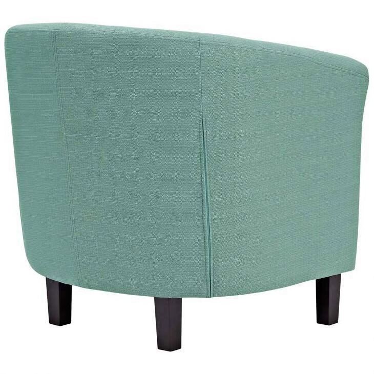 American Style Design Upholstered Linen Fabric Tufted Sofa Barrel Chair For Living Room Furniture