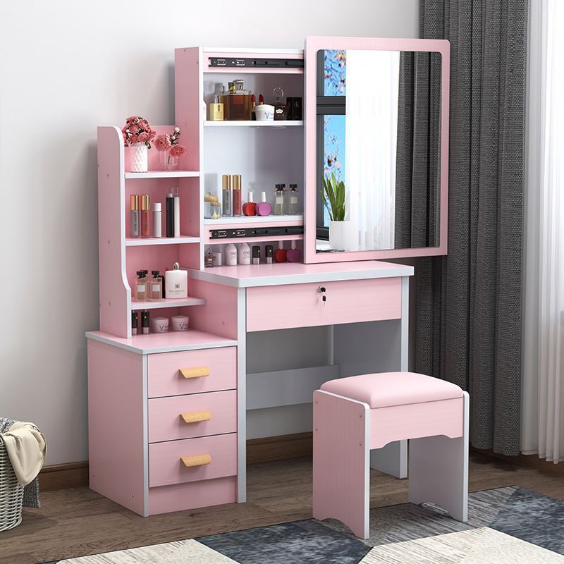 Hot Hidden Storage Cabinets Open Shelves Dresser With Removable Mirrors Dressing Table With Led Mirror Makeup Vanities