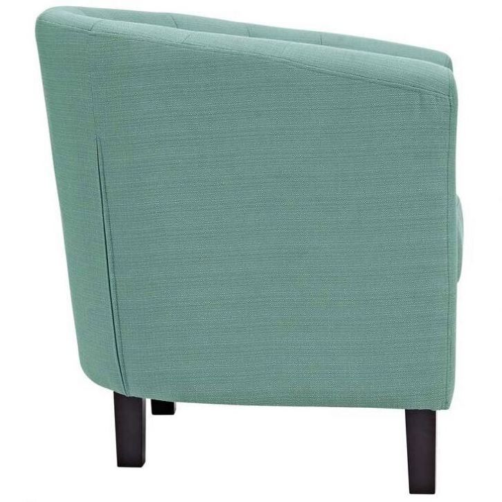 American Style Design Upholstered Linen Fabric Tufted Sofa Barrel Chair For Living Room Furniture