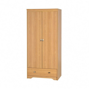 Bedroom Furniture 2 Open Door 1 Drawer Model Design Wood Wooden Clothing Armoire Wardrobe For Clothes Storage