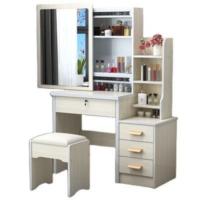 Hot Hidden Storage Cabinets Open Shelves Dresser With Removable Mirrors Dressing Table With Led Mirror Makeup Vanities