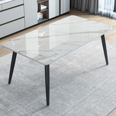 Nordic Minimalist Industrial Style Rock Plate Dining Table Household Small Apartment Dining Table