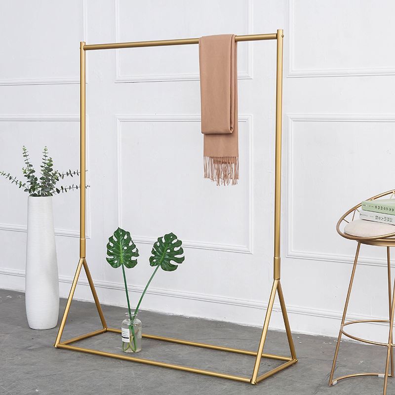 Simple Gold Clothing Rack Iron Floor Coat Rack Women's Clothing Store Coat Rack