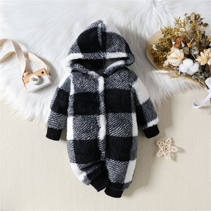 Plaid Cotton Romper Autumn Winter Newborn Infant Toddler Boys Girls Clothes Neutral Baby Jumpsuit