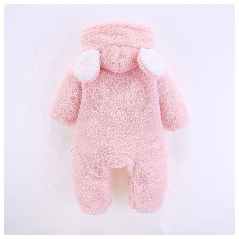 Winter Newborn Infant Toddler Boys Girls Cartoon Bear Snowsuit Baby Warm Fleece Hooded Romper Jumpsuit