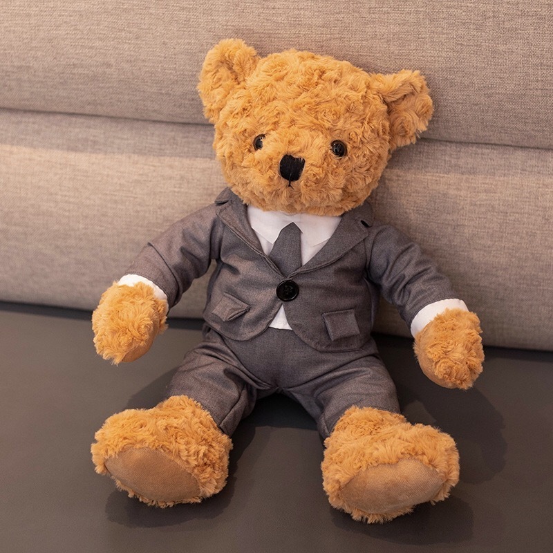 Factory wholesale direct sales,Stuffed teddy bear embossed with roses,A cool stuffed animal in a suit