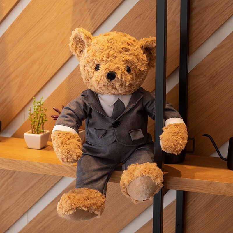 Factory wholesale direct sales,Stuffed teddy bear embossed with roses,A cool stuffed animal in a suit