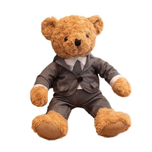 Factory wholesale direct sales,Stuffed teddy bear embossed with roses,A cool stuffed animal in a suit