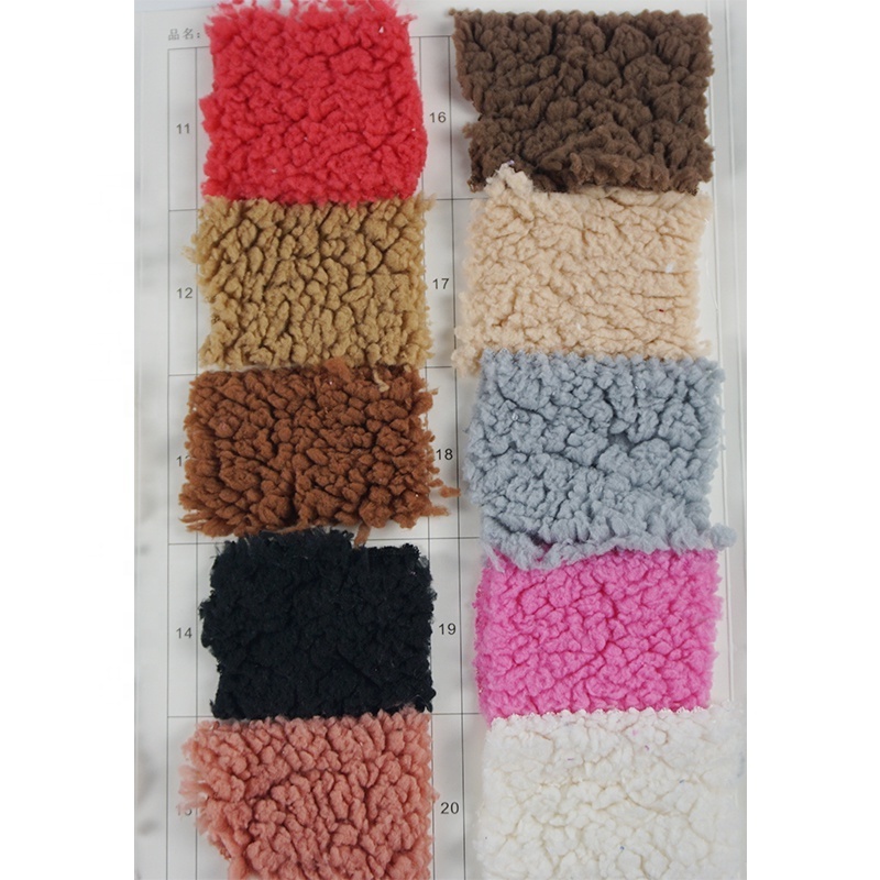 High quality warm curly fur lamb wool sherpa fleece fabric for blanket hoodies