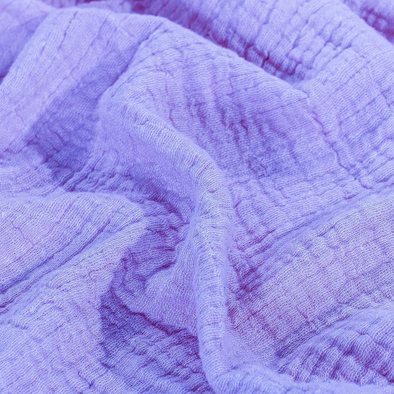 Gots certified organic double gauze muslin fabric 100% cotton bubble fabric plain and with pattern for baby blanket