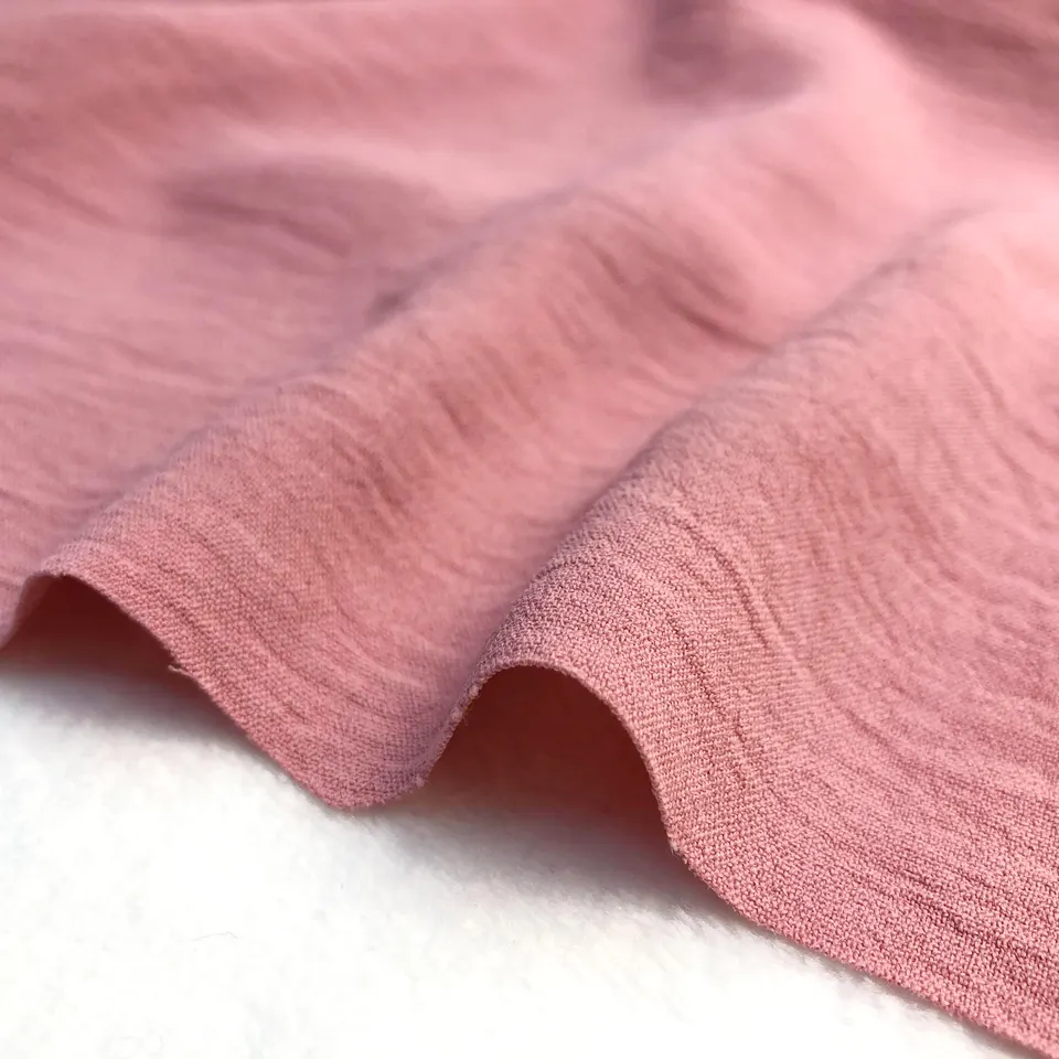 Customize textile materials Crinkle fabric Plain Dyed polyester woven cey crepe fabric 100% polyester