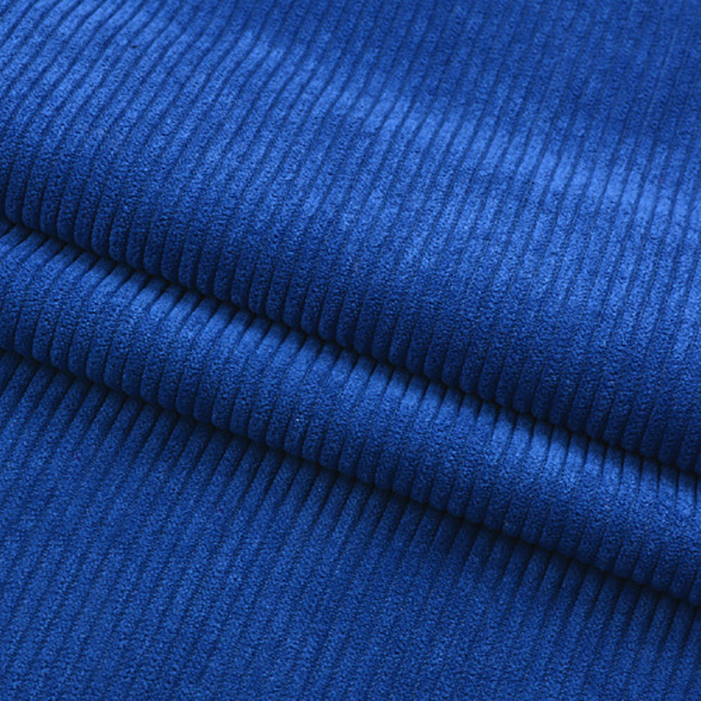 Good quality Soft Touch 100% polyester 8 wales corduroy fabric for garment trousers and dress coat apparel factory