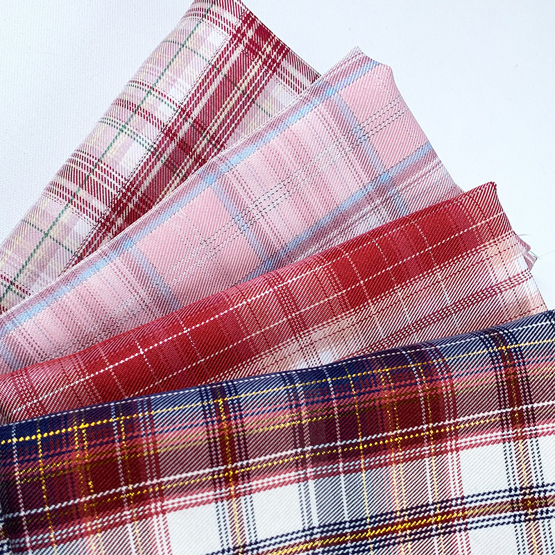 Professional wholesale soft woven yarn dyed check plaid shirt fabric polyester check jacquard fabric for bed sheets