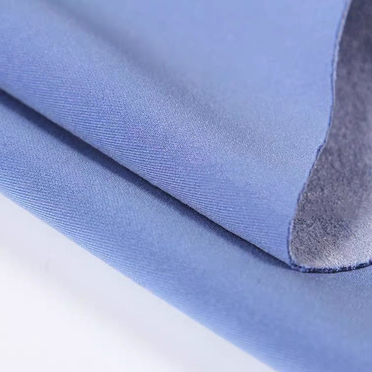 New Design 100 polyester fabric stretch scuba suede single side brushed bonded fleece crepe fabric for jacket