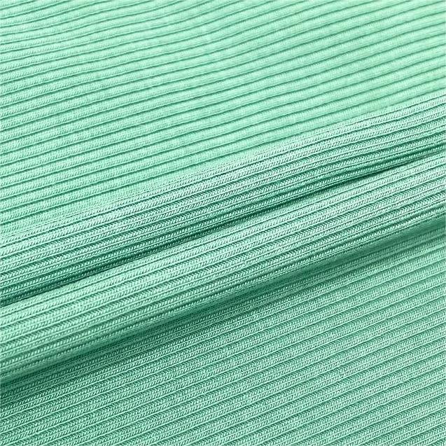 1*1 100% Organic cooling knitted ribbed bamboo fabric cotton spandex jersey baby clothing by the yard