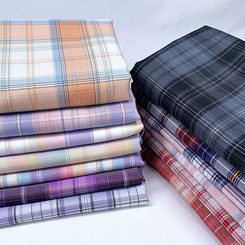 Professional wholesale soft woven yarn dyed check plaid shirt fabric polyester check jacquard fabric for bed sheets