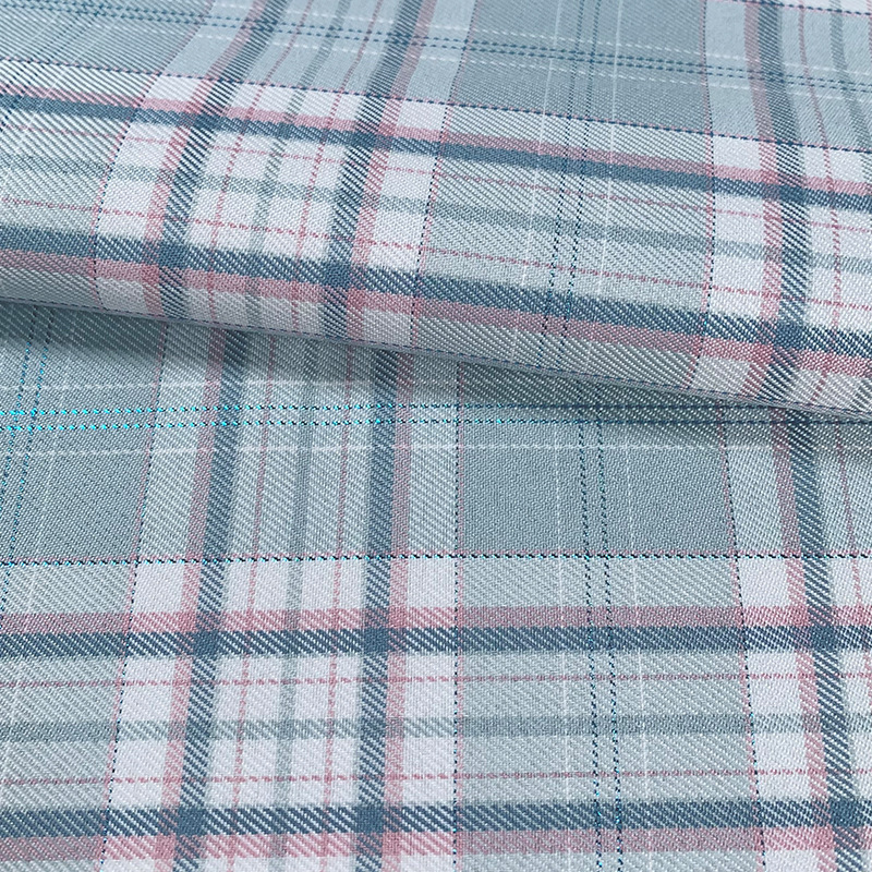 Professional wholesale soft woven yarn dyed check plaid shirt fabric polyester check jacquard fabric for bed sheets