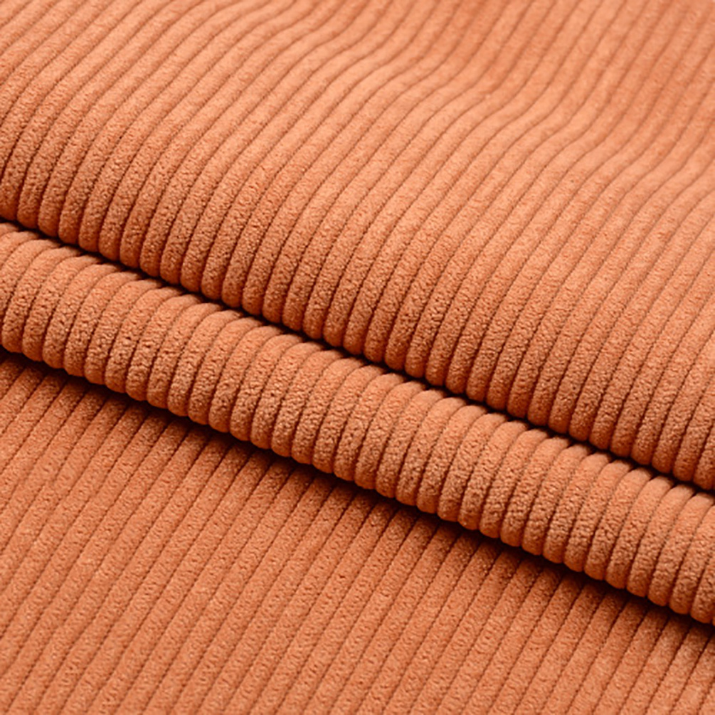 Good quality Soft Touch 100% polyester 8 wales corduroy fabric for garment trousers and dress coat apparel factory