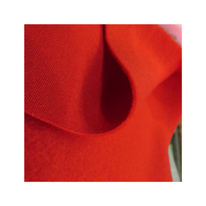 Customized style 500 gsm red 100% cotton french terry fabric plain dyed fleece fabric for hoodies